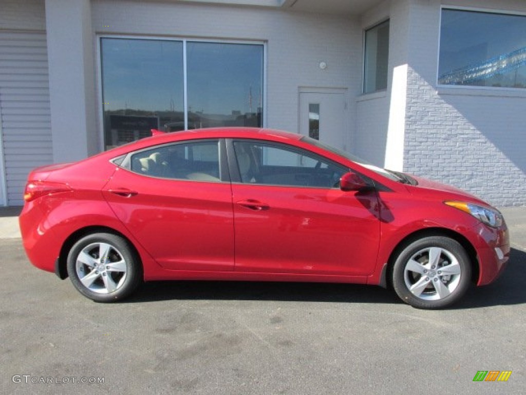 2013 Elantra GLS - Red / Beige photo #2