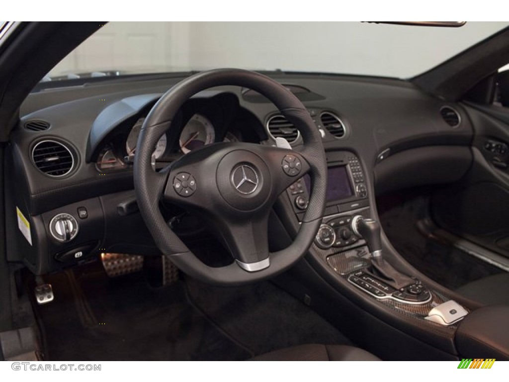 2009 Mercedes-Benz SL 65 AMG Roadster Black Steering Wheel Photo #87329875