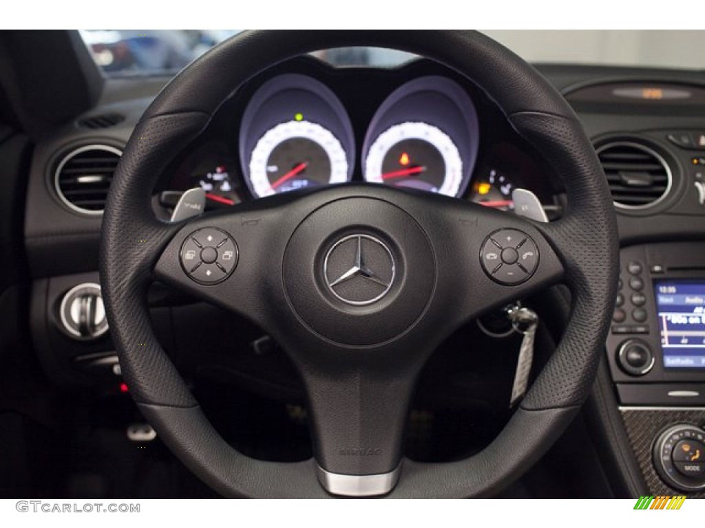 2009 Mercedes-Benz SL 65 AMG Roadster Black Steering Wheel Photo #87329964