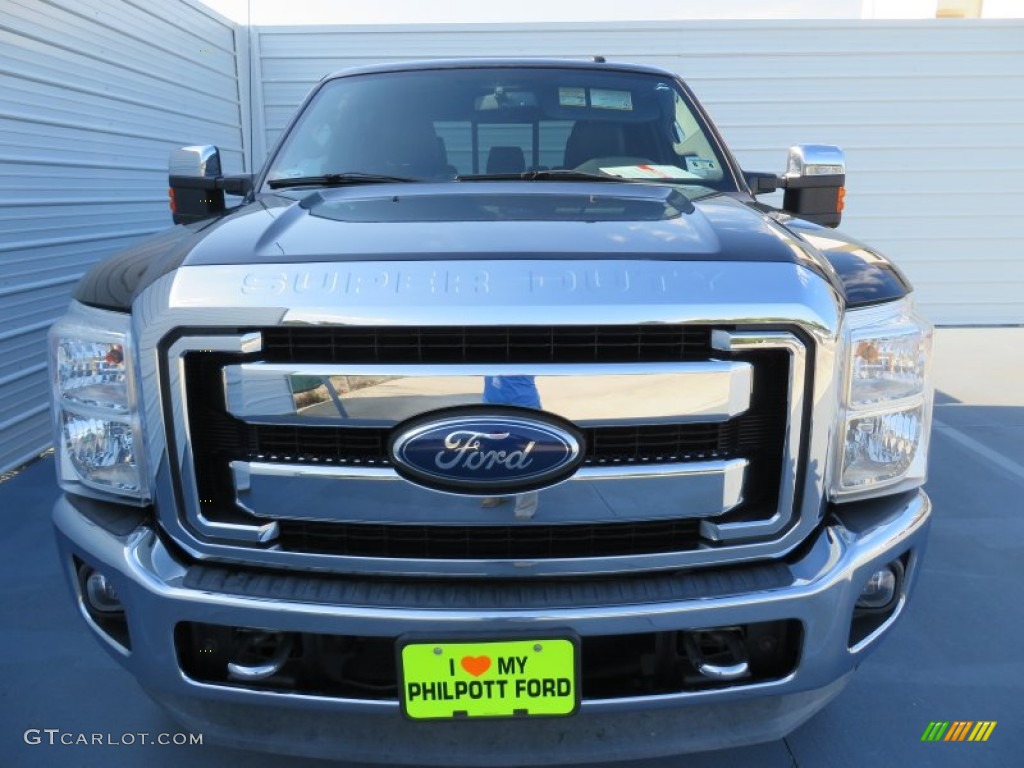 2011 F250 Super Duty Lariat Crew Cab 4x4 - Tuxedo Black Metallic / Black Two Tone Leather photo #9