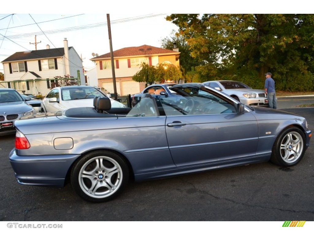 2003 3 Series 330i Convertible - Steel Blue Metallic / Black photo #4