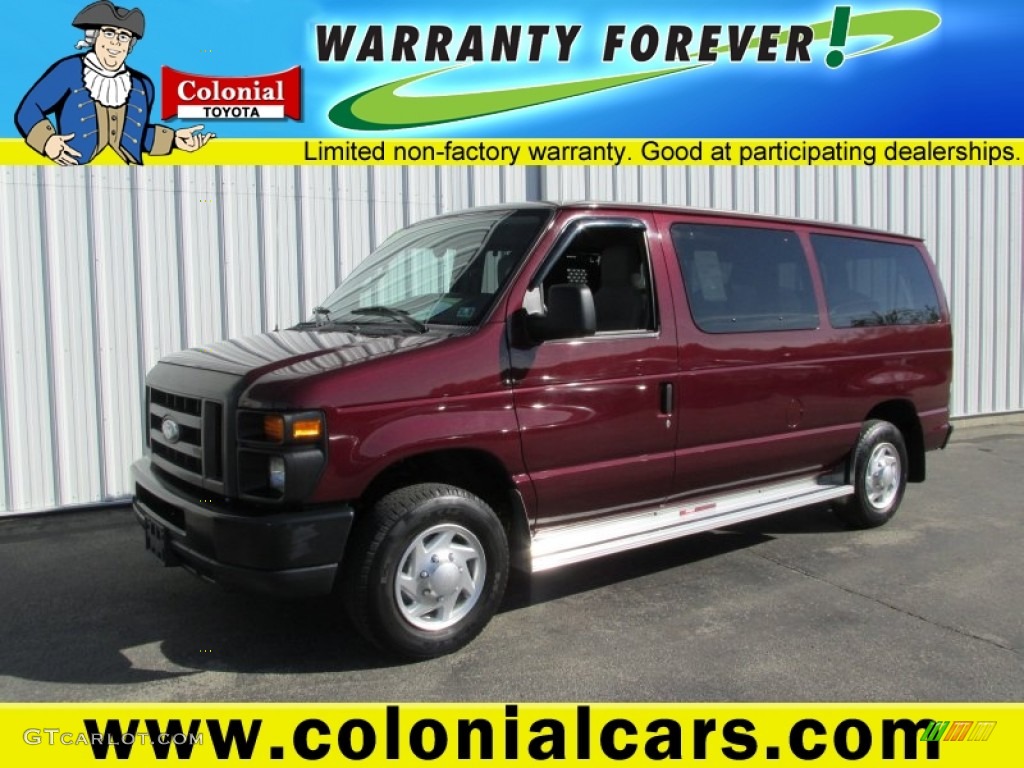 2011 E Series Van E150 XL Passenger - Royal Red Metallic / Medium Flint photo #1