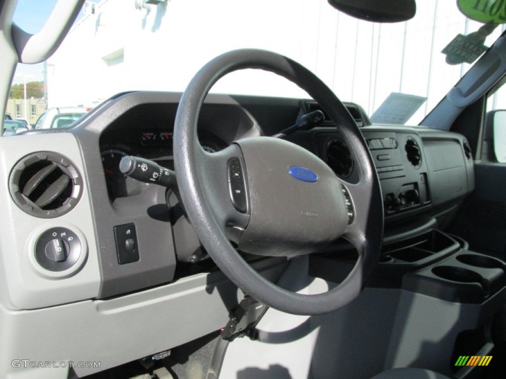 2011 Ford E Series Van E150 XL Passenger Medium Flint Steering Wheel Photo #87336433
