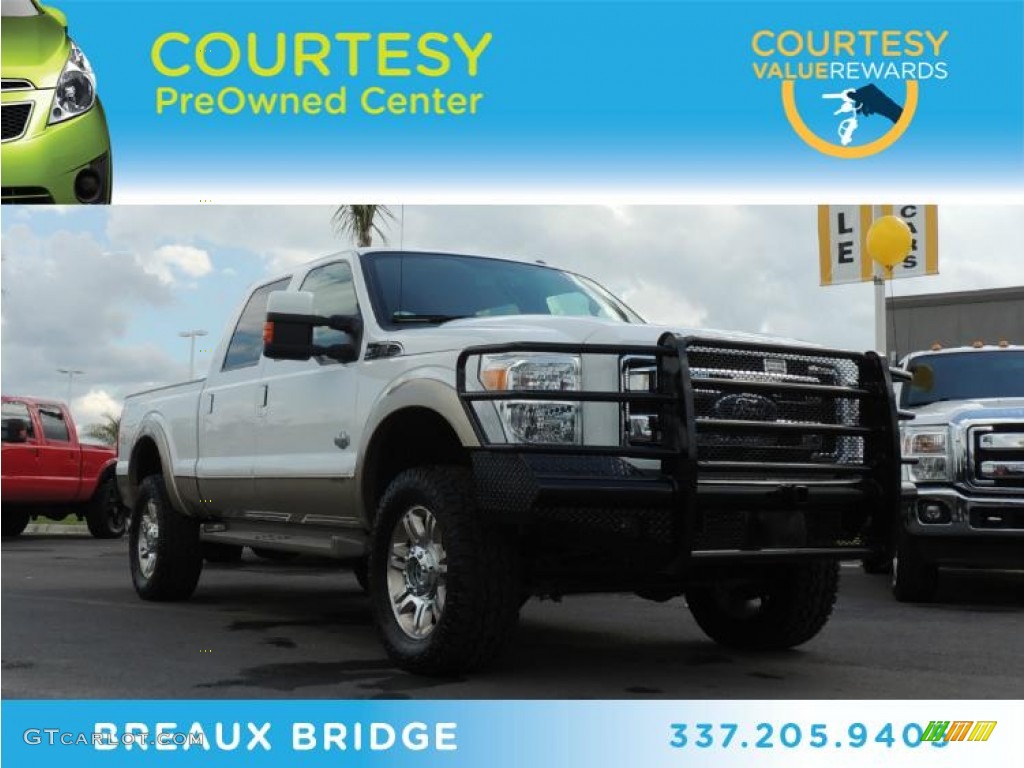 2012 F250 Super Duty King Ranch Crew Cab 4x4 - Oxford White / Chaparral Leather photo #1