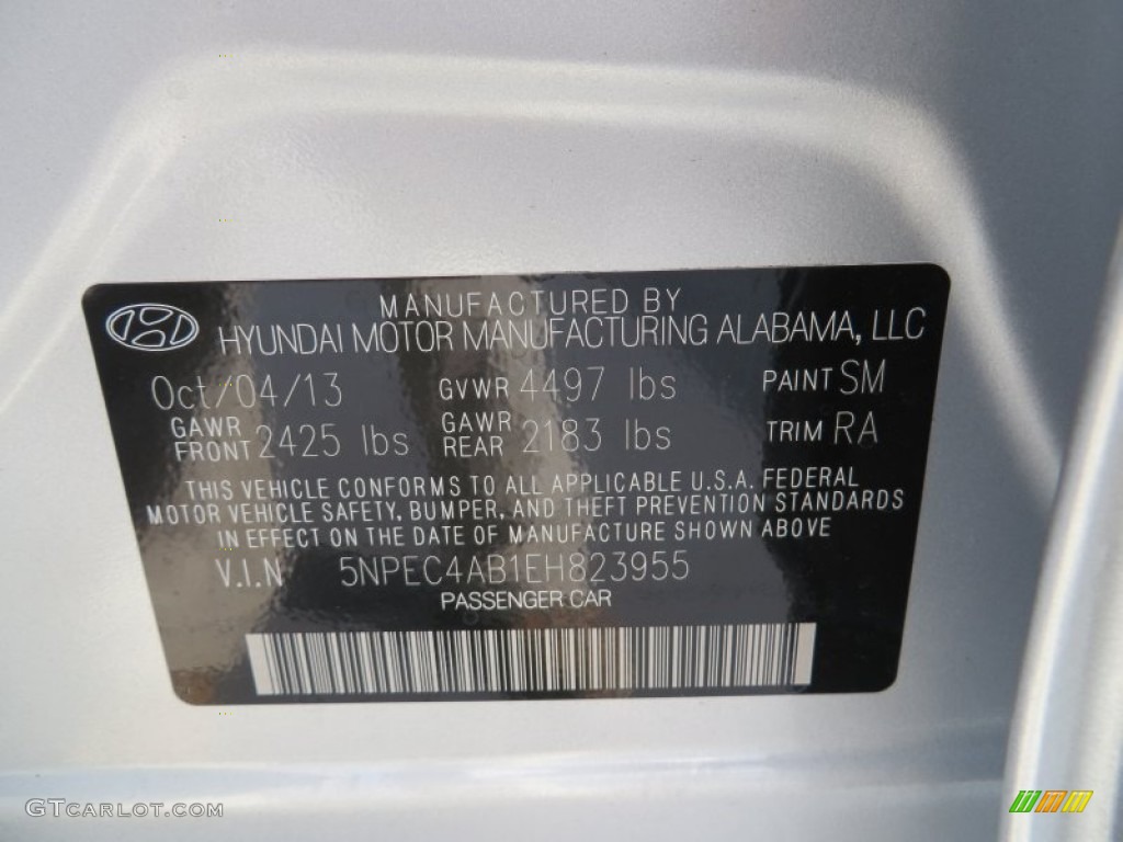 2014 Sonata Limited 2.0T - Radiant Silver / Gray photo #37
