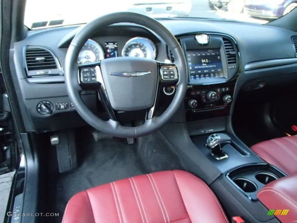 Black/Radar Red Interior 2012 Chrysler 300 S V6 AWD Photo #87343072