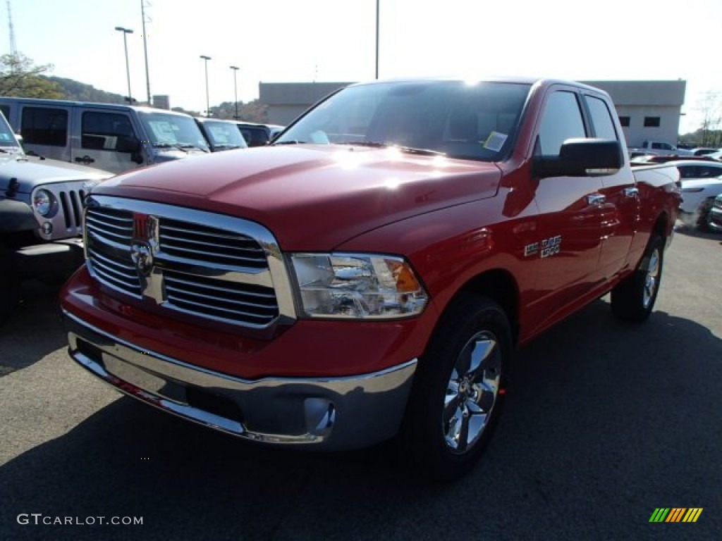 2014 1500 Big Horn Quad Cab 4x4 - Flame Red / Black/Diesel Gray photo #2