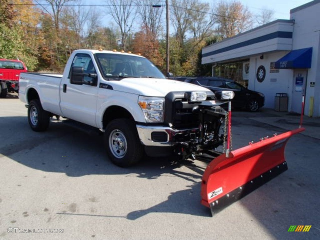 2014 F350 Super Duty XL Regular Cab 4x4 Plow Truck - Oxford White / Steel photo #3