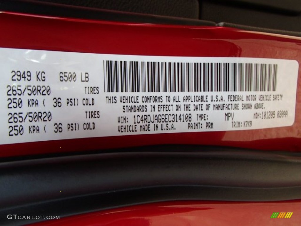 2014 Durango SXT AWD - Redline 2 Coat Pearl / Black photo #20