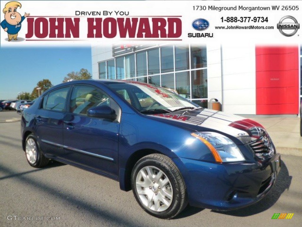 2012 Sentra 2.0 S - Metallic Blue / Beige photo #1