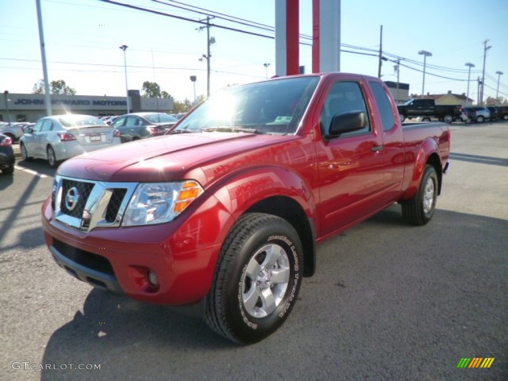 2013 Frontier SV V6 King Cab 4x4 - Lava Red / Graphite Steel photo #3
