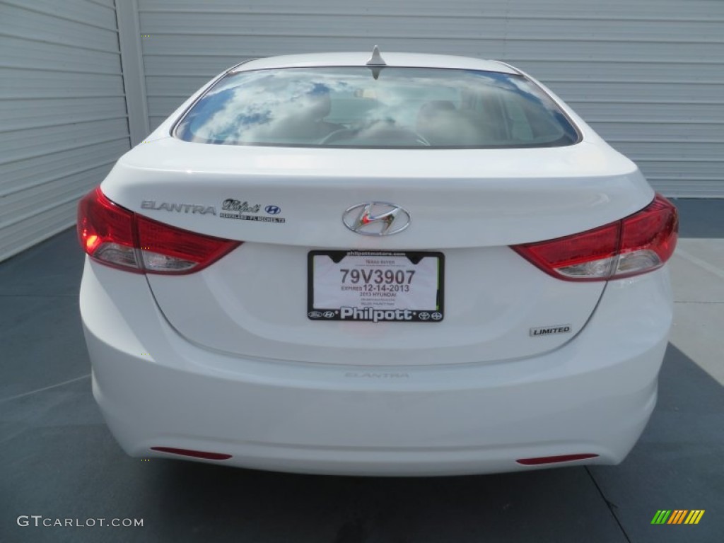 2013 Elantra Limited - Shimmering White / Beige photo #5