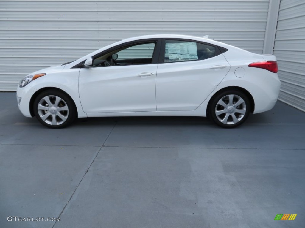 2013 Elantra Limited - Shimmering White / Beige photo #6