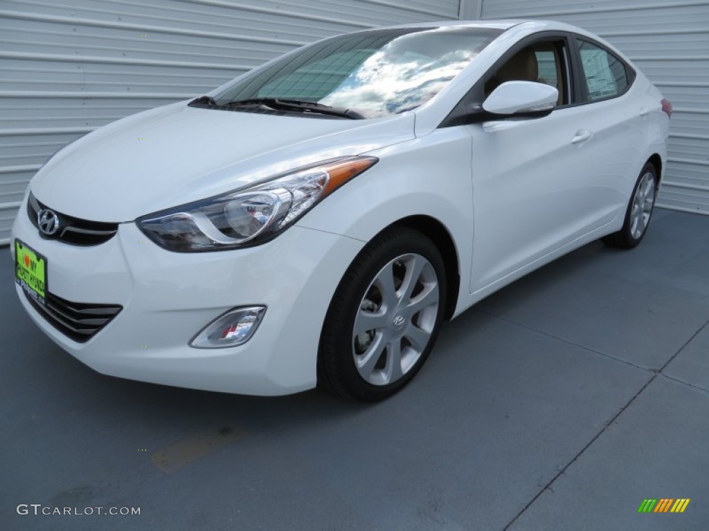 2013 Elantra Limited - Shimmering White / Beige photo #7