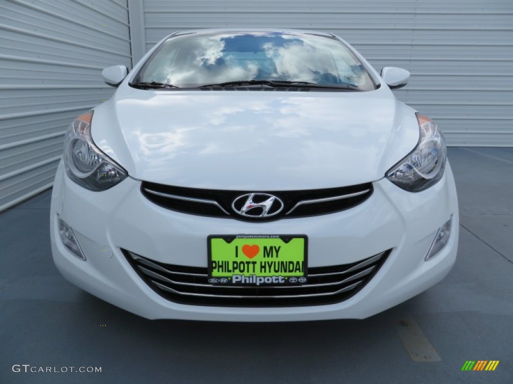 2013 Elantra Limited - Shimmering White / Beige photo #8