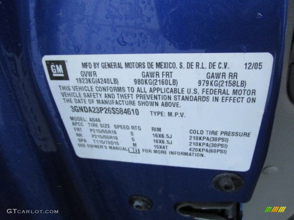 2006 HHR LT - Daytona Blue Metallic / Gray photo #24