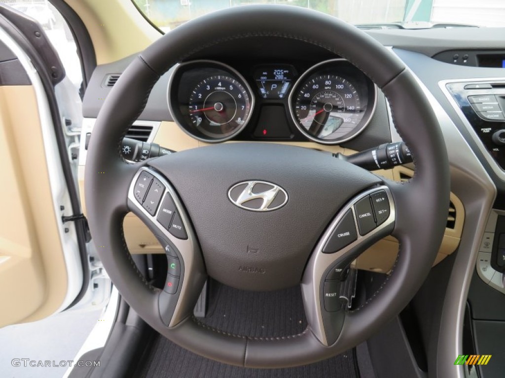 2013 Elantra Limited - Shimmering White / Beige photo #32