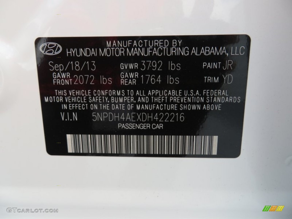 2013 Elantra Limited - Shimmering White / Beige photo #35