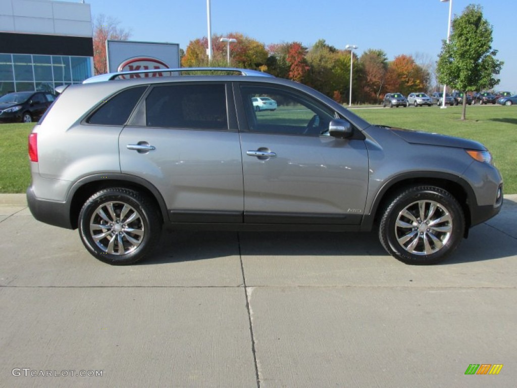 2011 Sorento EX V6 AWD - Titanium Silver / Black photo #2