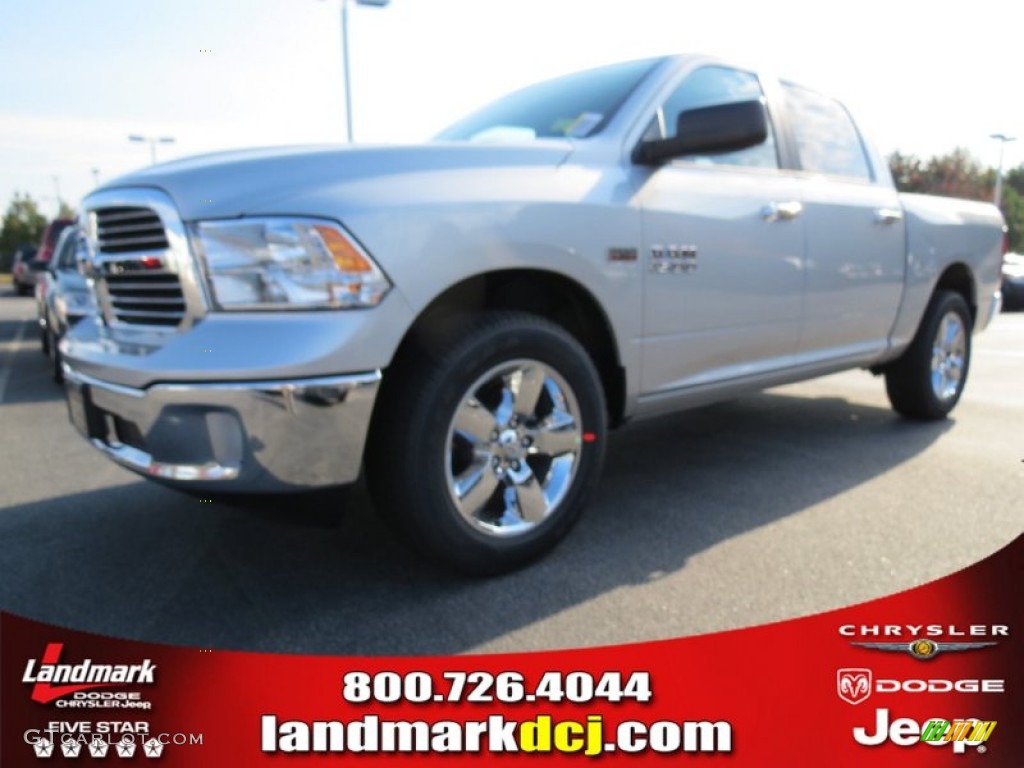 2014 1500 Big Horn Crew Cab - Bright Silver Metallic / Black/Diesel Gray photo #1