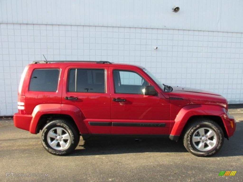 2010 Liberty Sport 4x4 - Inferno Red Crystal Pearl / Dark Slate Gray photo #2