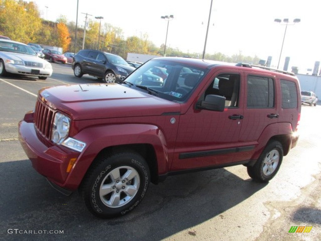 2010 Liberty Sport 4x4 - Inferno Red Crystal Pearl / Dark Slate Gray photo #5