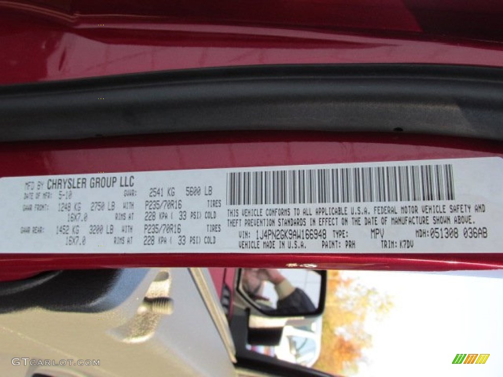 2010 Liberty Sport 4x4 - Inferno Red Crystal Pearl / Dark Slate Gray photo #24