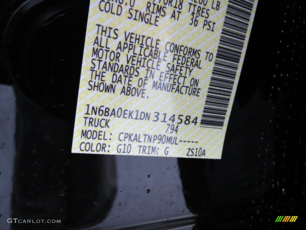 2013 Nissan Titan SV Crew Cab Color Code Photos