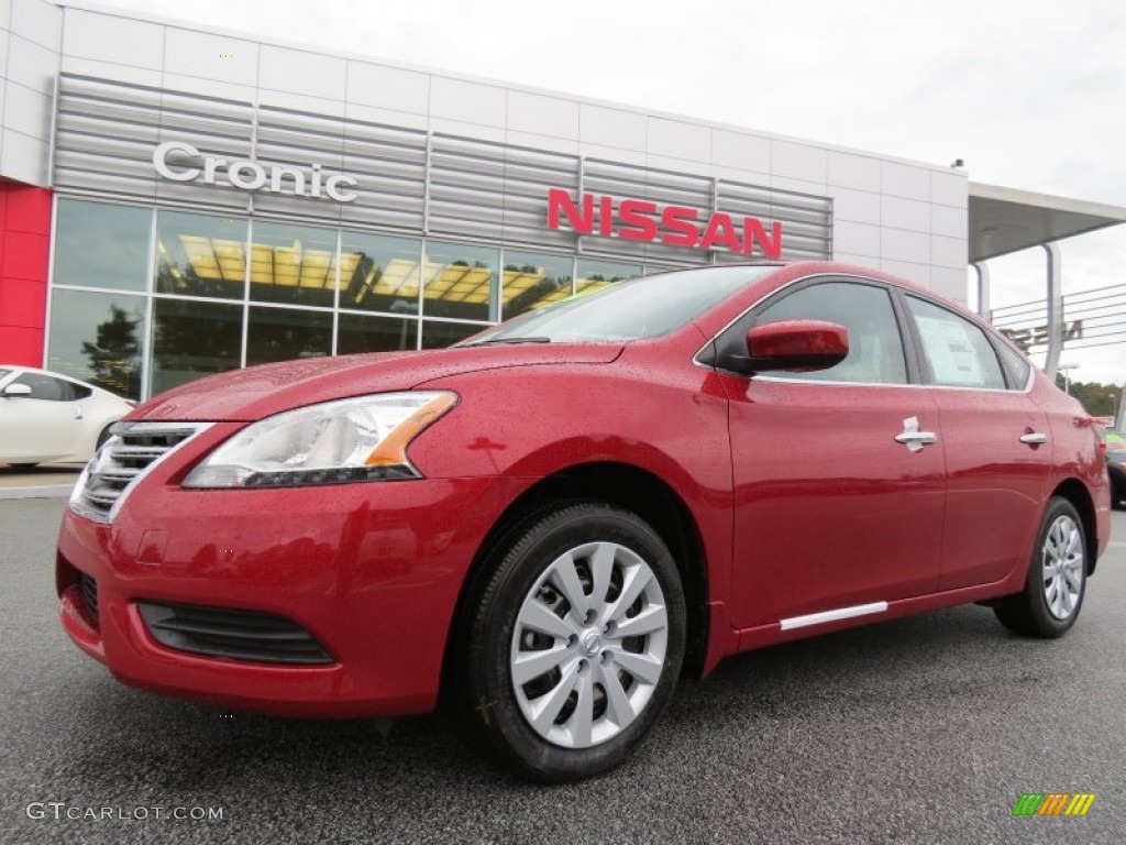 2013 Sentra S - Red Brick / Charcoal photo #1