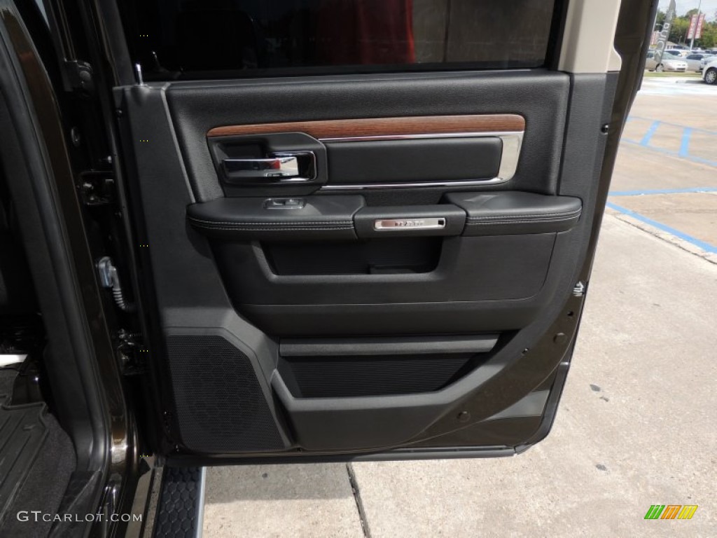 2013 Ram 3500 Laramie Mega Cab 4x4 Dually Black Door Panel Photo #87364738