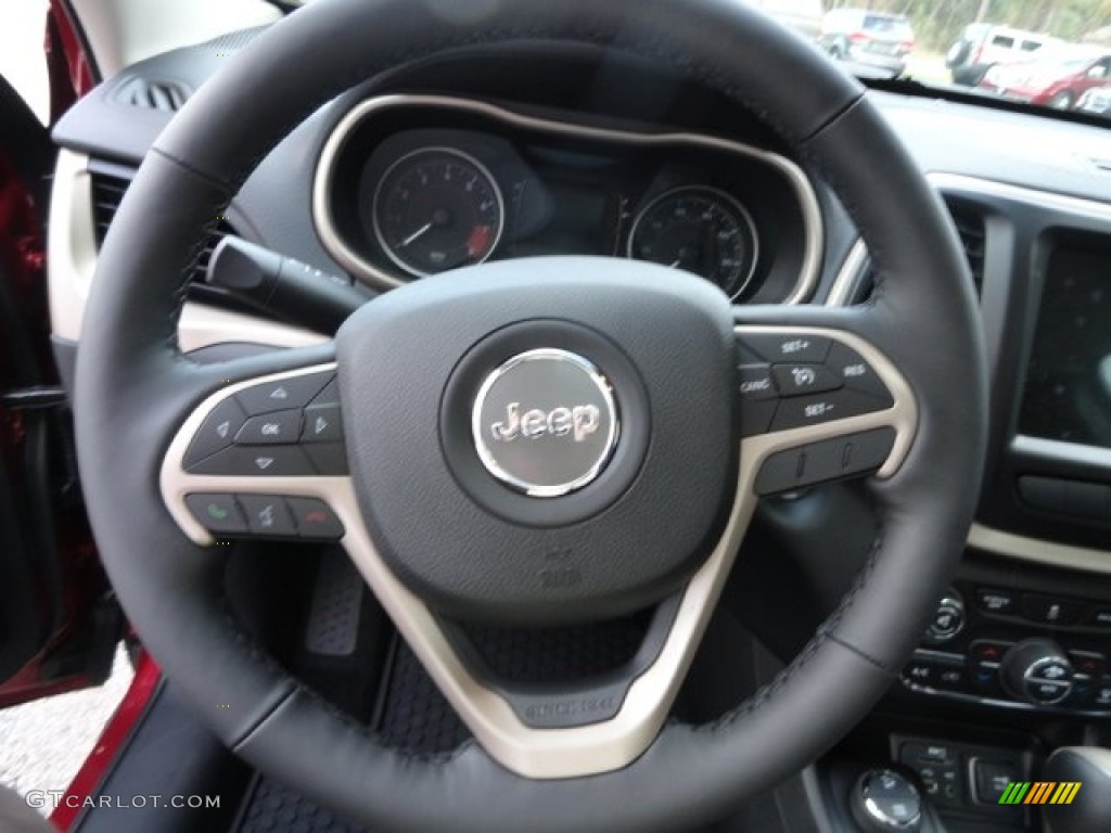 2014 Jeep Cherokee Latitude 4x4 Morocco - Black Steering Wheel Photo #87364768