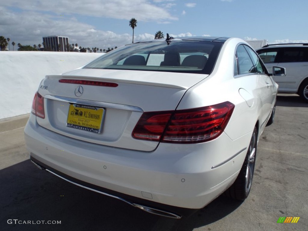 2014 E 350 Coupe - Diamond White Metallic / Silk Beige/Espresso Brown photo #4