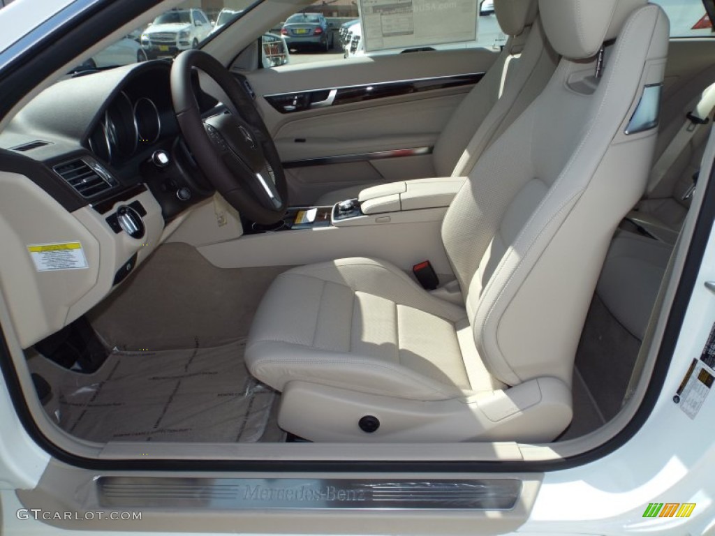 2014 E 350 Coupe - Diamond White Metallic / Silk Beige/Espresso Brown photo #7