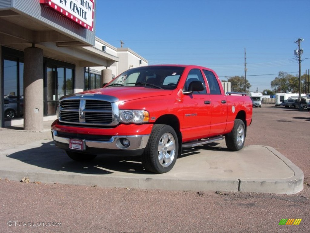 2003 Ram 1500 SLT Quad Cab 4x4 - Flame Red / Dark Slate Gray photo #8