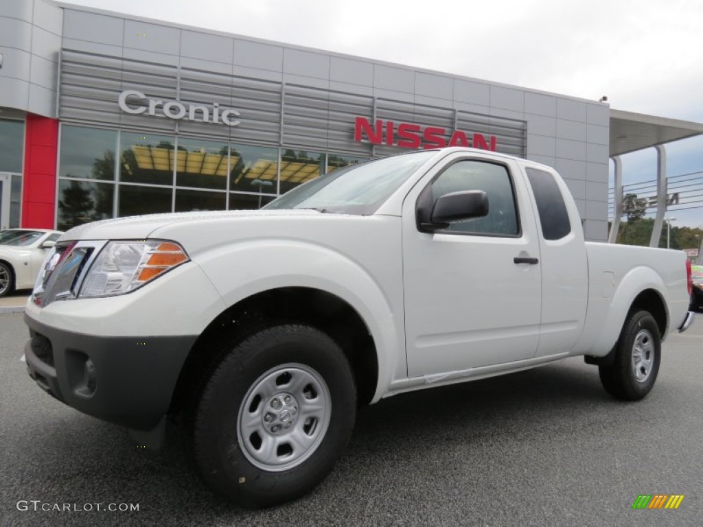 2013 Frontier S King Cab - Glacier White / Steel photo #1