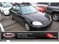 2000 Flamenco Black Pearl Honda Civic LX Sedan  photo #1