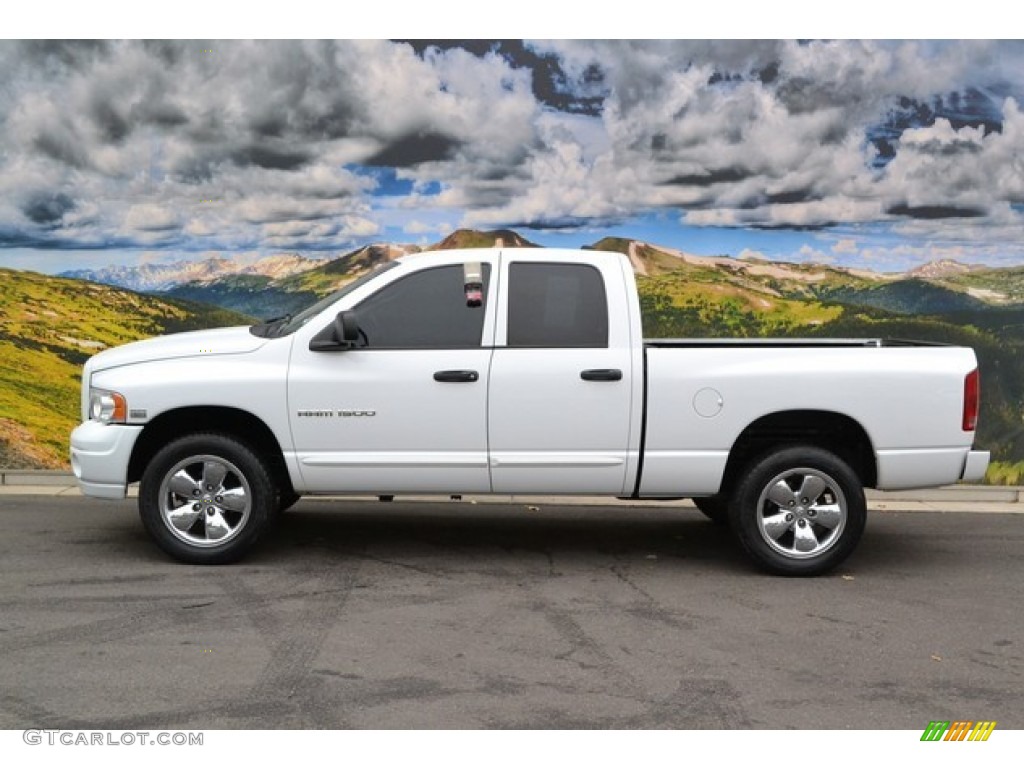 2004 Ram 1500 Laramie Quad Cab 4x4 - Bright White / Taupe photo #6