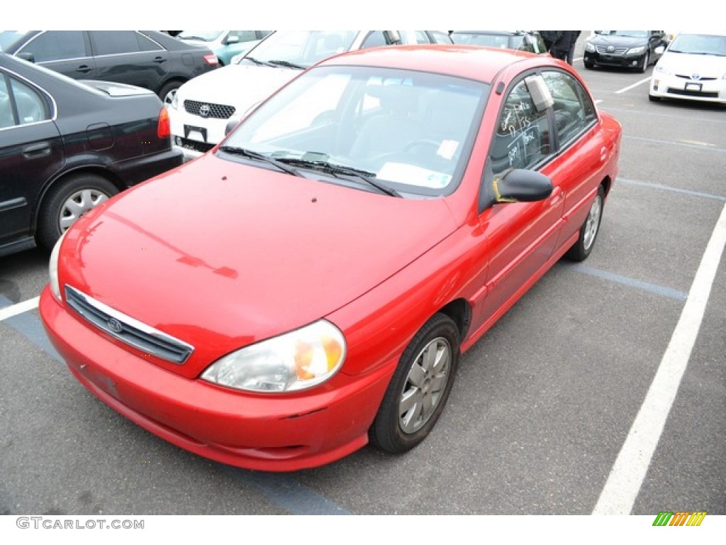 2002 Rio Sedan - Classic Red / Gray photo #4