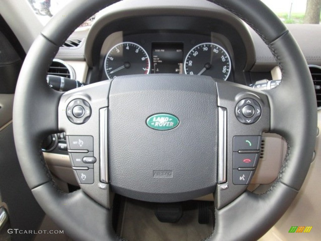 2013 Land Rover LR4 HSE Almond Steering Wheel Photo #87376831