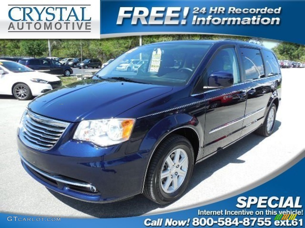 2012 Town & Country Touring - Crystal Blue Pearl / Black/Light Graystone photo #1
