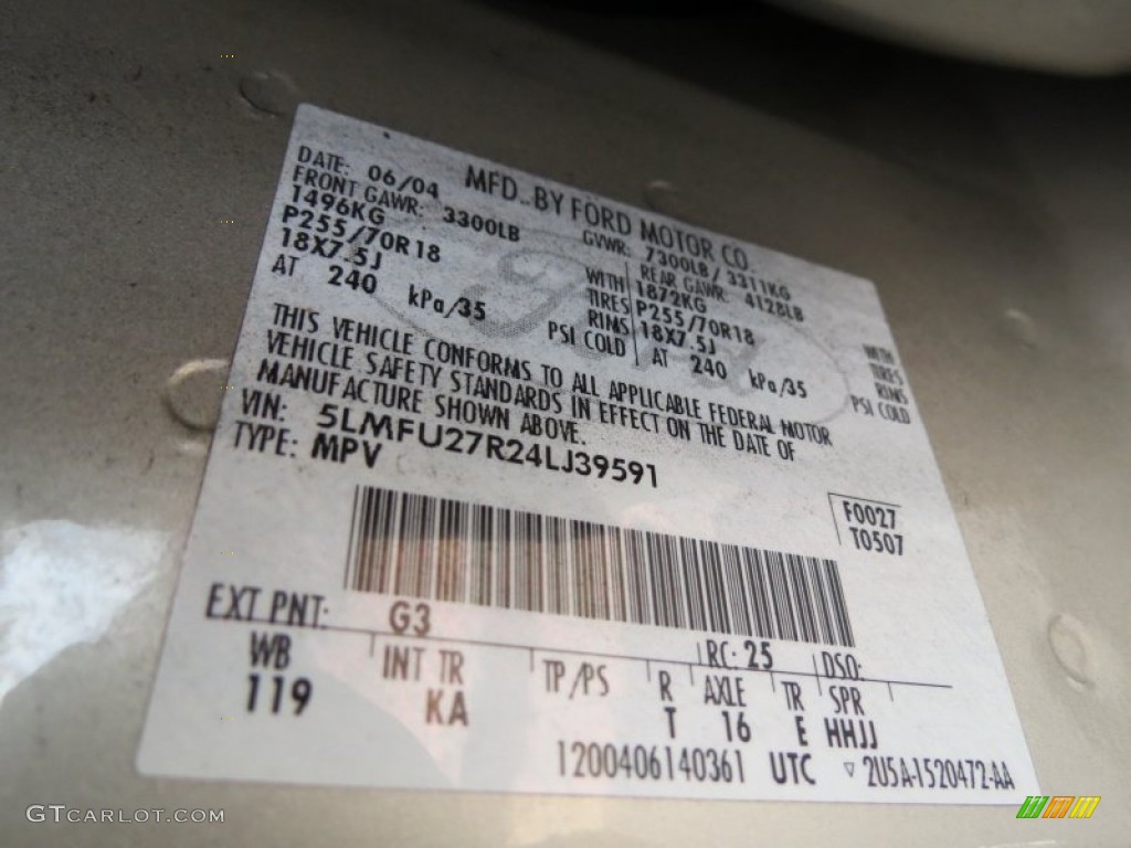 2004 Navigator Luxury - Light French Silk Metallic / Light Parchment photo #13