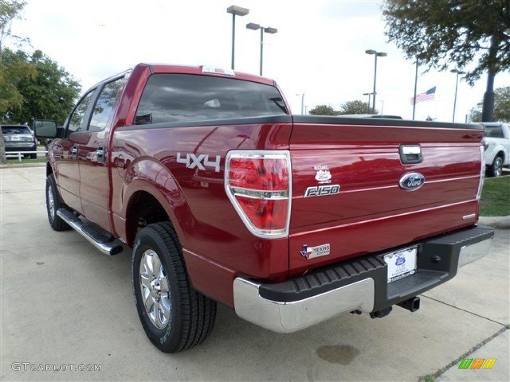 2013 F150 XLT SuperCrew 4x4 - Ruby Red Metallic / Steel Gray photo #3