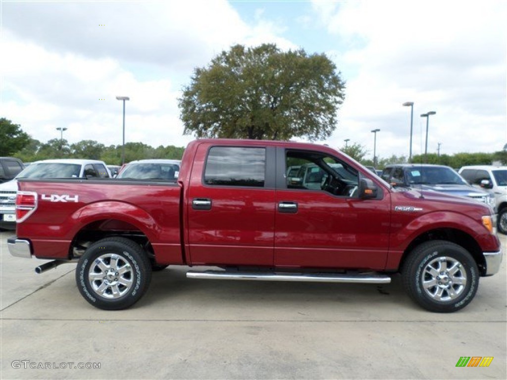 2013 F150 XLT SuperCrew 4x4 - Ruby Red Metallic / Steel Gray photo #6