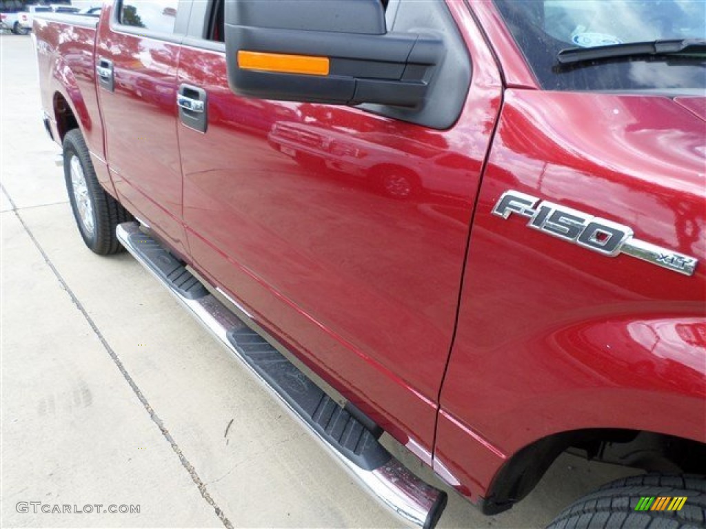 2013 F150 XLT SuperCrew 4x4 - Ruby Red Metallic / Steel Gray photo #9