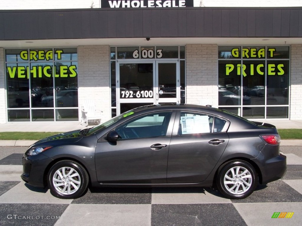 2012 MAZDA3 i Grand Touring 4 Door - Graphite Mica / Black photo #1