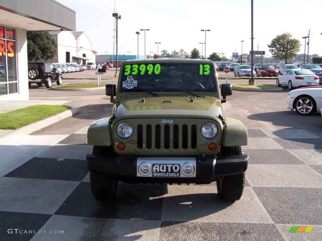 2013 Wrangler Unlimited Sahara 4x4 - Commando Green / Black photo #2
