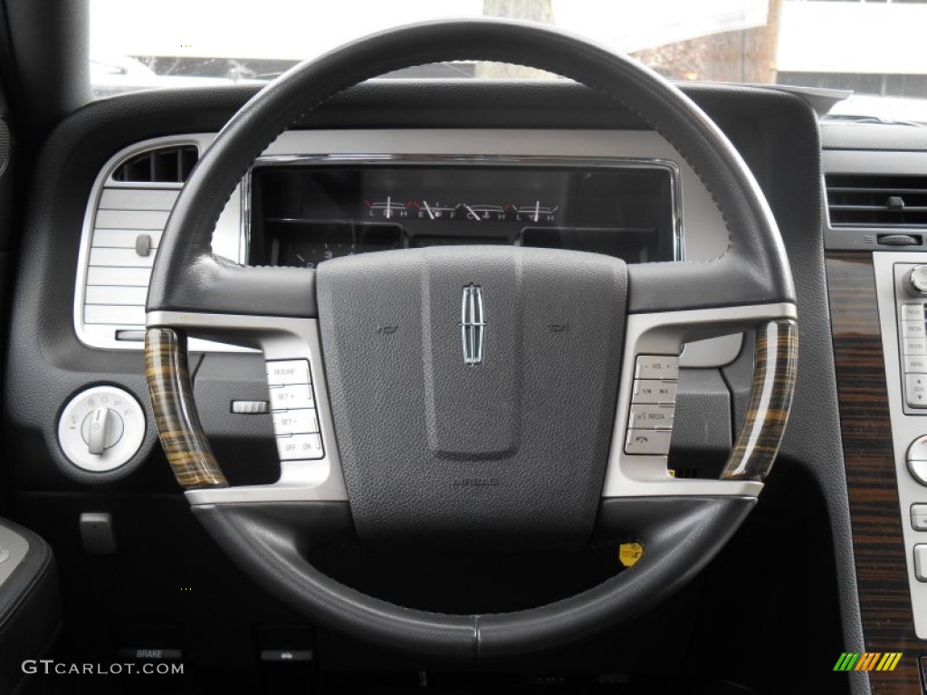2010 Lincoln Navigator L 4x4 Charcoal Black Steering Wheel Photo #87395347