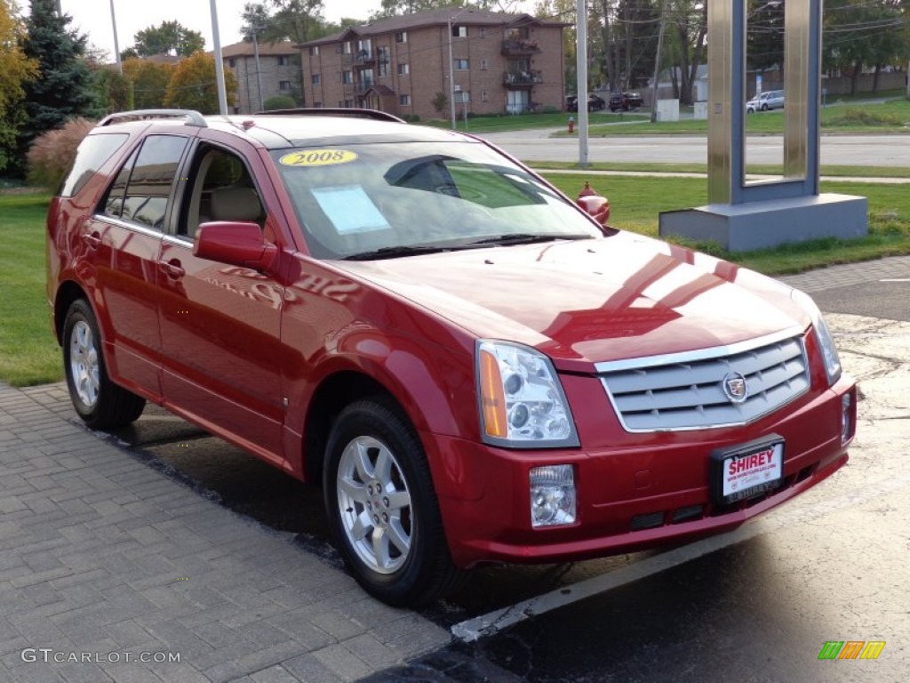 2008 SRX 4 V6 AWD - Crystal Red / Cashmere/Cocoa photo #3