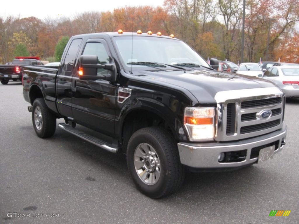 2008 F350 Super Duty Lariat SuperCab 4x4 - Black / Medium Stone photo #1