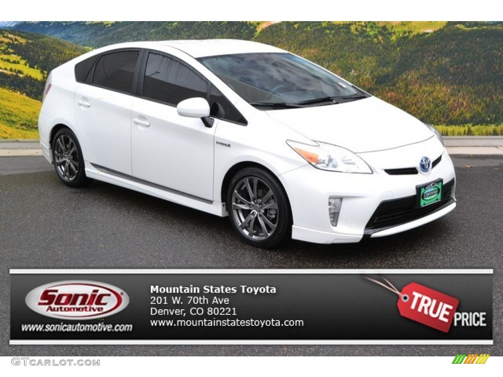 2013 Prius Two Hybrid - Blizzard White Pearl / Dark Gray photo #1